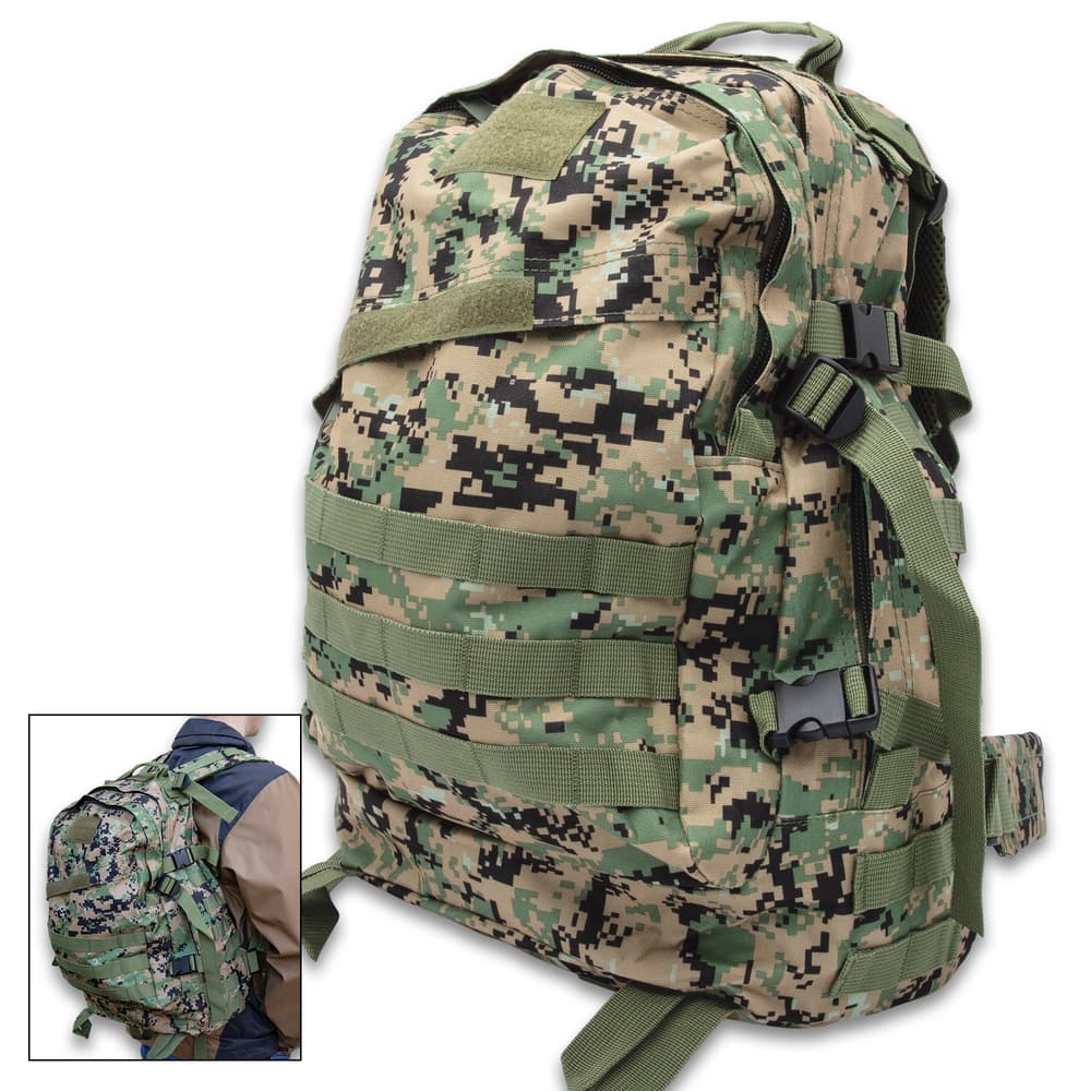 Full image of the digital camo All-Purpose Backpack. image number 0